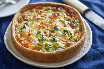 Lochmuir smoked salmon and broccoli quiche