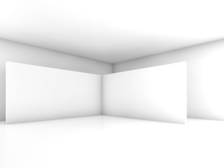 Abstract white empty interior, 3d design