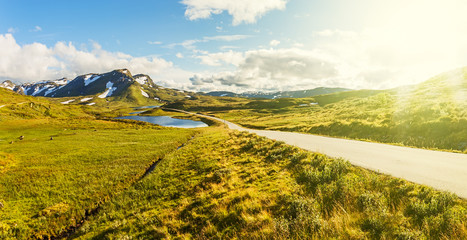 The  Vikafjellsvegen National Tourist Route to Vik, Norway