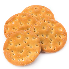 Short pastry cookies isolated on white background.
