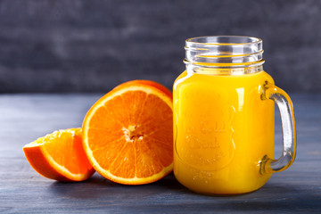 Fototapeta na wymiar Juice Fresh Orange.Healthy Beverage.Food or Healthy diet concept.Copy space for Text. selective focus