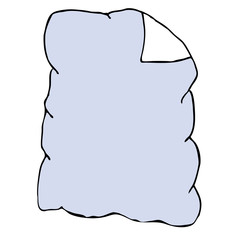 Blanket drawn in line art and coloured with blue. Symbol for bedtime and sleep, boys bed