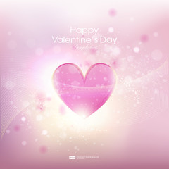 abstract vector background February 14 Valentine's Day. greeting cards with Mother's Day, International Women's Day, wedding. Love Postcard. Pink heart with bokeh