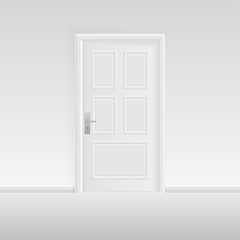 Closed door isolated on background. Vector illustration