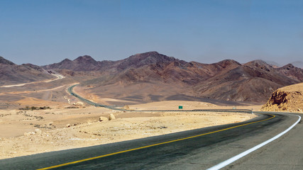 The road through the stained eilat mountain - Israel