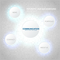 Infographic elements. futuristic user interface HUD UI UX. Abstract background with connecting dots and lines. Connection structure. Abstract molecules circle and blank space for your content.