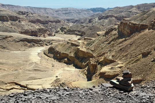 Deep wadi in the Negev desert, Israel