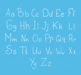 Thin line vector font. Alphabet letters