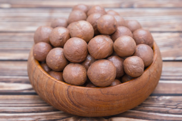 Macadamia nuts in bowl