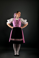 Slovak folk dancer with colorful clothes