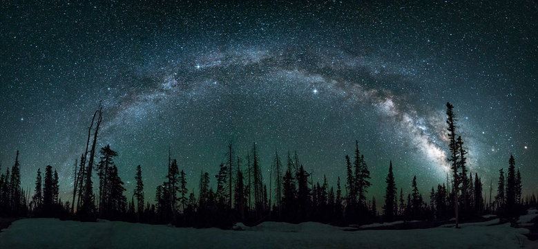 Milkyway Galaxy arching over Utah's Dixie National Forest