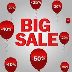 Vector illustration of big sale. Big discounts.
