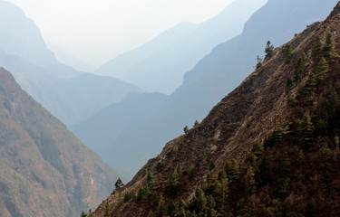 The valley of the river near Namche Bazar - Nepal