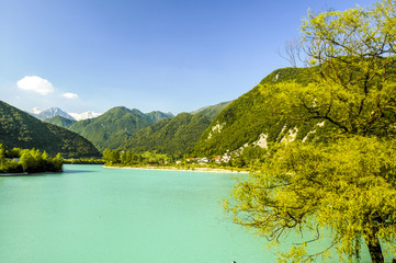 Soca, türkisgrüner Soca-Fluss, Slowenien, Nordslowenien