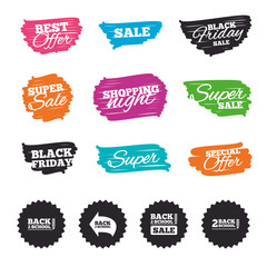 Back to school icons. Studies after the holidays.