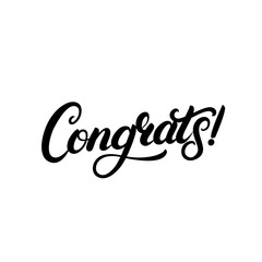 Congrats hand written lettering for congratulations card, greeting card, invitation, poster and print.