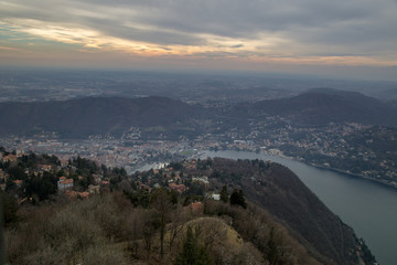 Fototapeta na wymiar Aerial view on the Como Lake