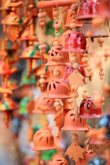 Indian clay made colorful handicrafts
