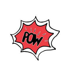 Comic book speech bubble, cartoon sound effect. Hand drawn pop art style sign vector illustration.