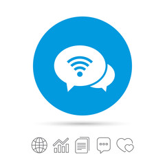 Chat speech bubbles. Wifi sign. Wi-fi symbol.