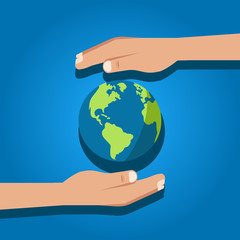 Illustration of care of planet Earth.