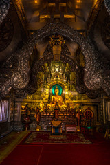 Fototapeta premium Silver Buddhas in Wat Sri Suphan, Buddhist temple Chiang Mai, Thailand