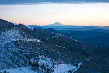 Mount Baker Washington Telephoto View From Cascade Mountain Range