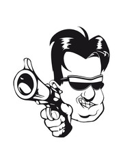 Headlights aiming weapon revolver sunglasses