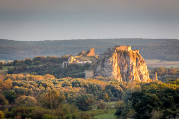Fototapeta na wymiar Ruin of castle Devin, Bratislava, Slovakia
