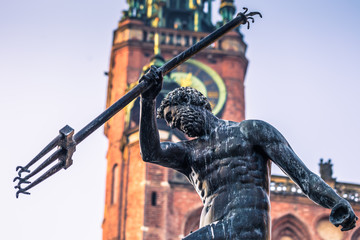 January 28, 2017: Statue of Neptune in Gdansk, Poland
