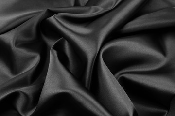 Black silk fabric