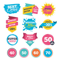 Naklejka premium Sale discount icons. Special offer price signs.