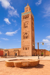 Fototapeta premium Koutubia mosque in Marakech. One of most popular landmarks of Morocco