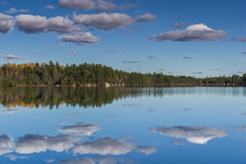 Sky reflection on a calm lake