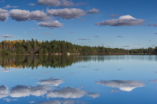 Sky reflection on a calm lake
