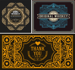 Set Whiskey labes. vector