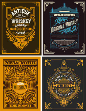 Set Whiskey labes. vector