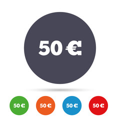 50 Euro sign icon. EUR currency symbol.