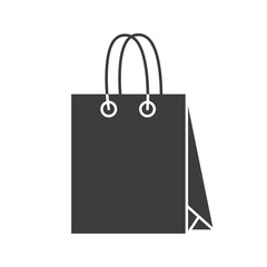 Paper shopping bag icon. Silhouette symbol. Negative space. Vector isolated illustration.