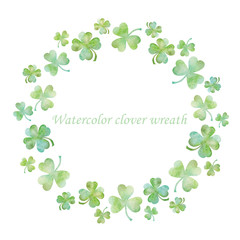 Watercolor green clover wreath - 140719495