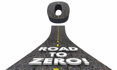 Road to Zero Reduction Eliminate Lower Risk 3d Illustration