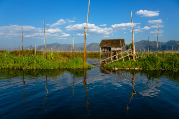 Stilted house on Inle Lake, Myanmar
