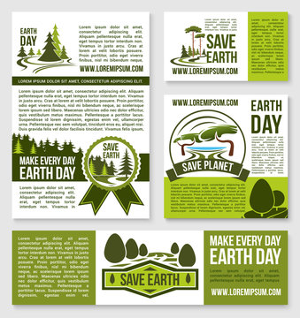 Vector templates Earth Day nature protection event