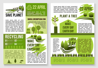 Save planet nature recycling concept vector poster