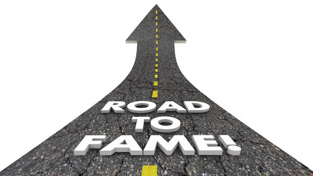 Road to Fame Fortune Celebrity Famous Words 3d Animation