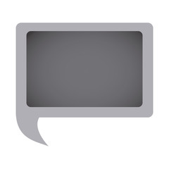 grayscale, rectangle chat bubble icon, vector illustration design image