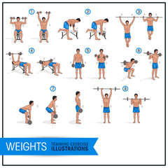 Training Exercise Vector Illustrations - Weights - 140724672
