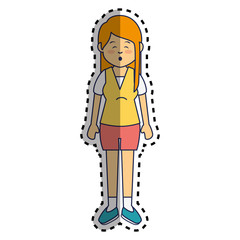 cute woman ethnicity character vector illustration design