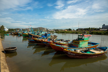 Fototapeta na wymiar Fishing boats in Mui Ne, Vietnam