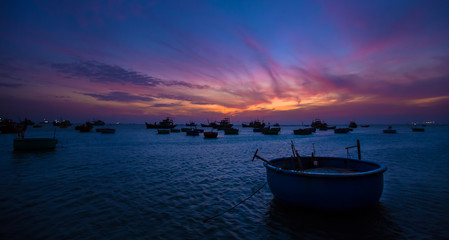 Fishing baskets at sunset - Mui Ne, Vietnam